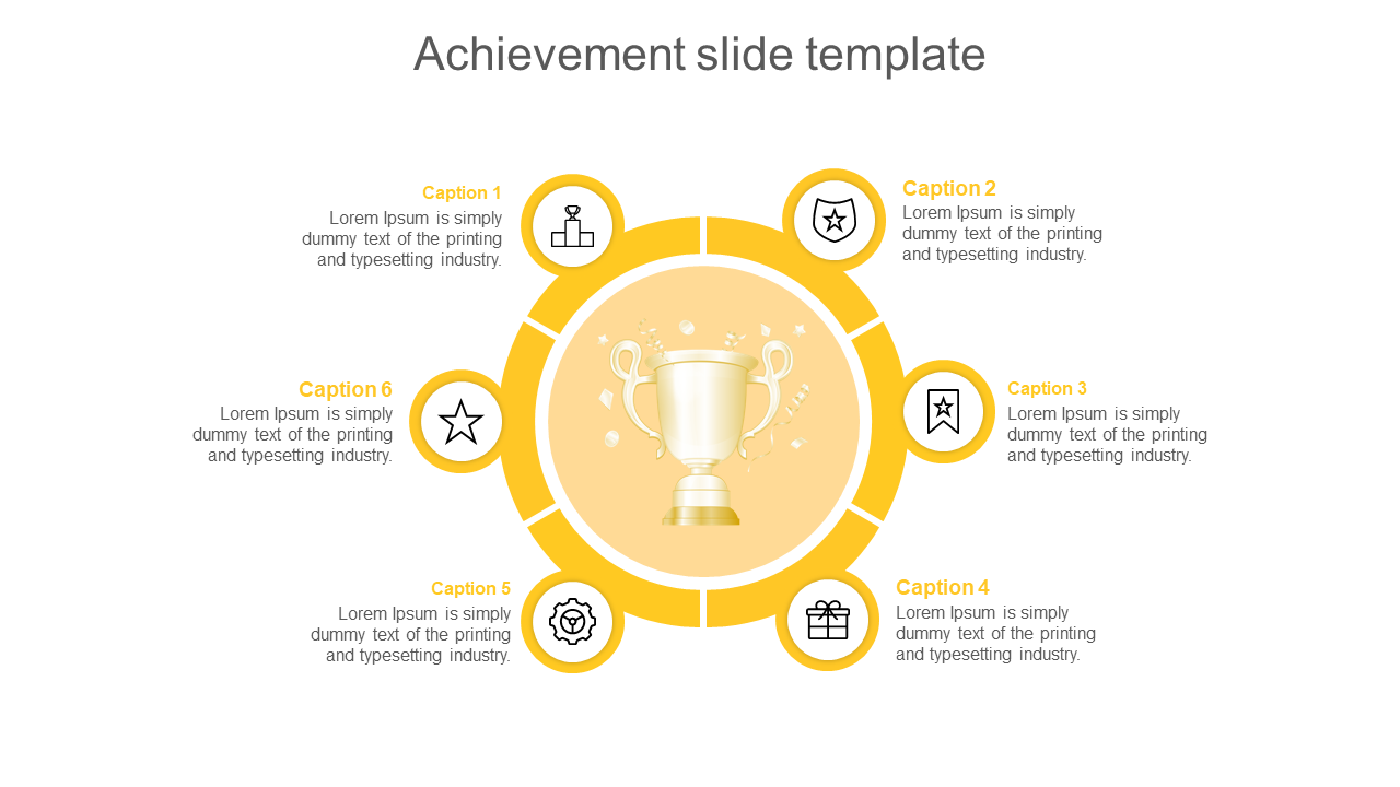 Free - Creative Achievement Slide Template In Yellow Color Slide